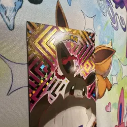 Gold Box Hit Holo Eevee Textured Shinny Database Non-TCG Pokemon Card - Image 5