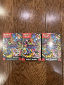 3x Pokemon TCG - Mega Evolution: Phantasmal Flames Booster Bundle - NEW LOT OF 3 - Image 1