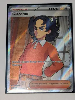 Pokemon TCG: 2025 Giacomo Trainer 138/131 ULTRA RARE-Prismatic Evolutions NM - Image 1