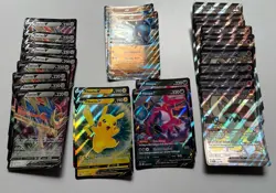 LOT OF JUMBO CARDS Great Tusk 072 Zacian 095 Hoopa V Pikachu SWSH198 Lucario 051 - Image 1
