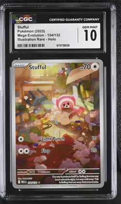 Stufful 154/132 CGC Gem Mint 10 Illustration Rare Holo Mega Evolution Pokemon - Image 1