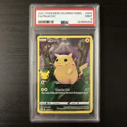 2021 Pokemon Celebrations Pikachu Full Art Holo PSA 9 Mint 005/025 - Image 1