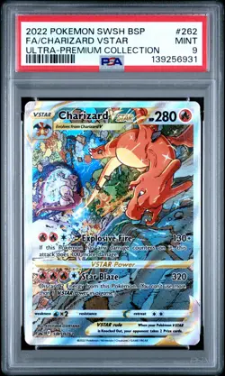 PSA MINT 9 - Fa/Charizard Vstar 262 Pokemon Swsh Black Star Promo - Image 1