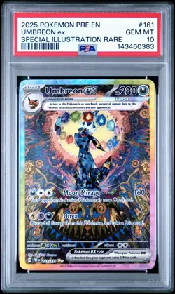 2025 POKEMON PRE EN-PRISMATIC EVOLUTIONS #161 UMBREON EX PSA 10 - Image 1