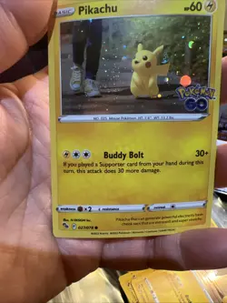 Pokemon TCG Sword & Shield Pokemon GO 27/78 Cosmos Holo Pikachu Mint - Image 1
