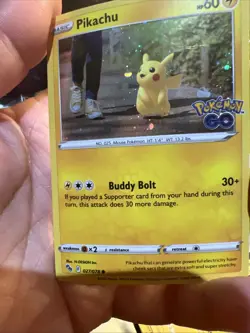 Pokemon TCG Sword & Shield Pokemon GO 27/78 Cosmos Holo Pikachu Mint - Image 2