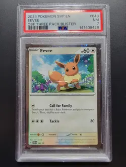 2023 POKEMON SVP EN-SV BLACK STAR PROMO #043 EEVEE PSA 7 - Image 1