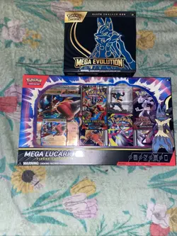 pokemon mega evolution etb lucario Plus Mega Lucario Ex Figure Box - Image 1
