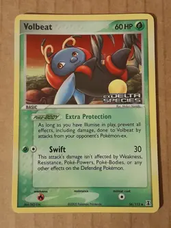 Pokemon Holon Volbeat 56/113 ex Delta Species Reverse Holo NM-MT See Pictures - Image 1