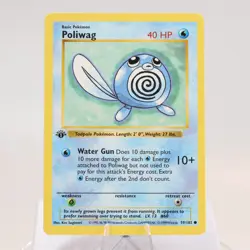 Pokemon TCG - Poliwag 59/102 Base Set Common 1st Edition WOTC 1999 - NM - Image 2
