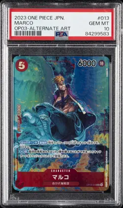 2023 ONE PIECE JPN OP03-PILLARS OF STRENGTH ALTERNATE ART #013 MARCO PSA 10 - Image 1