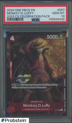 2024 One Piece EN CS Celebration Pack #007 Monkey D. Luffy PSA 10 GEM MINT - Image 1