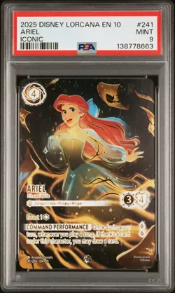 2025 DISNEY LORCANA EN 10-WHISPERS IN THE WELL #241 ARIEL - ETHEREAL VOICE PSA 9 - Image 1
