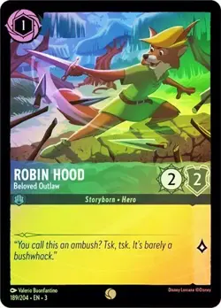 DISNEY LORCANA Robin Hood Beloved Outlaw 189/204 Cold Foil Into the Inklands - Image 1