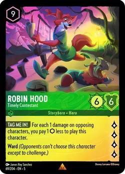 ​Robin Hood Timely Contestant 69/204 Shimmering Skies Cold Foil Disney Lorcana - Image 1