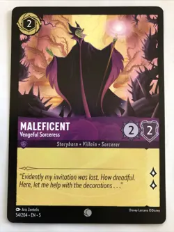 Disney Lorcana Shimmering Skies Maleficent Vengeful Sorceress 54/204 NM - Image 1