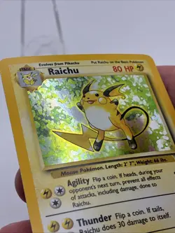 Pokemon TCG Raichu Base Set Holo Rare Card 14/102 Vintage LP - Image 3