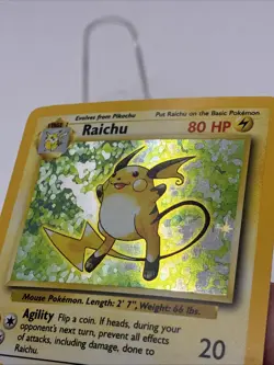 Pokemon TCG Raichu Base Set Holo Rare Card 14/102 Vintage LP - Image 4
