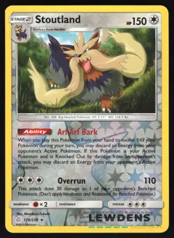 Stoutland - 176/236 - Reverse Holo Holo Rare - Cosmic Eclipse - Pokemon Card - Image 1
