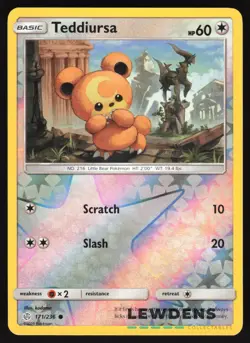 Teddiursa - 171/236 - Reverse Holo Common - Cosmic Eclipse - Pokemon Card - Image 1