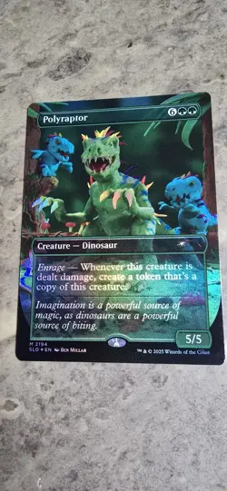 Polyraptor (Rainbow Foil) Secret Lair Drop Foil Creature Dinosaur Mythic MTG NM - Image 1