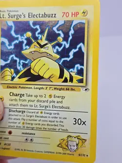2000 Pokemon Gym Heroes Lt. Surge's Electabuzz #6/132 Unlimited LP - Image 4