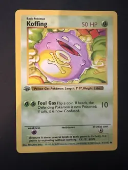 Pokemon TCG Koffing 1st Edition Shadowless Base Set - Image 1