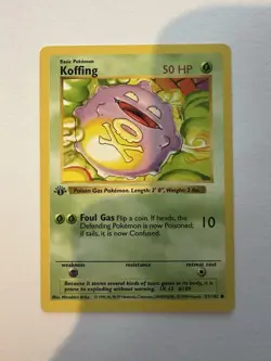 Pokemon TCG Koffing 1st Edition Shadowless Base Set - Image 3