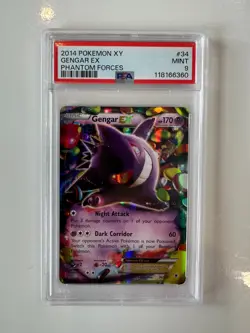 2014 Pokemon Gengar EX 34/119 XY - Phantom Forces Holo PSA 9 - Image 1