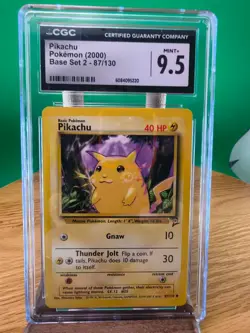 Pikachu #87 (Pokemon Base Set 2) Grade 9.5 MINT+ - Image 1