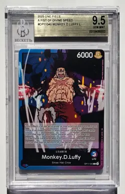 Monkey D Luffy L OP11040 A Fist of Divine Speed 2025 One Piece Graded BGS 9.5 - Image 1