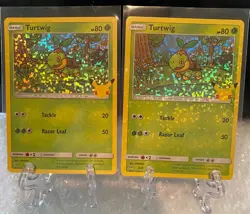(2) 25th Anniversary McDonalds Pokemon 2021 Promo Turtwig Holo 4/25 - Image 1