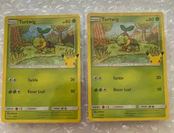 (2) 25th Anniversary McDonalds Pokemon 2021 Promo Turtwig Holo 4/25 - Image 2