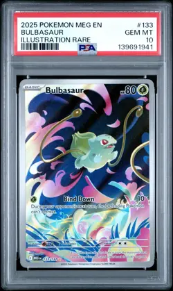 2025 POKEMON MEG EN-MEGA EVOLUTION ILLUSTRATION RARE #133 BULBASAUR PSA 10 - Image 1