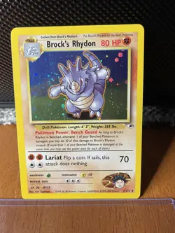 Pokemon TCG Brock’s Rhydon 2/132 Gym Heros Unlimited Holo - NM - Image 1