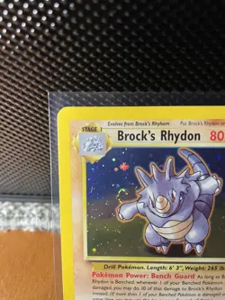 Pokemon TCG Brock’s Rhydon 2/132 Gym Heros Unlimited Holo - NM - Image 2