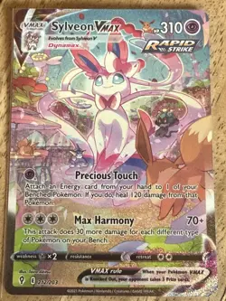 Pokemon Sylveon VMAX 212/203 Secret Rare Full Art Rapid Strike Evolving Skies - Image 1