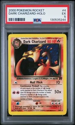 2000 Pokemon Rocket Dark Charizard Holo #4 PSA 5 - Image 1
