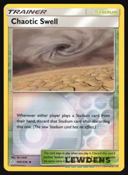 Chaotic Swell - 187/236 - Reverse Holo Uncommon - Cosmic Eclipse - Pokemon Card - Image 1