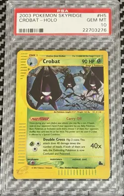 2003 Pokemon Skyridge # H5 Crobat Holo PSA 10 Card! GEM MINT! Trusted Seller! - Image 1