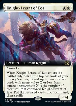 MTG Knight-Errant of Eos - Foil - Extended Art, NM-Mint, English March of the Ma - Image 1