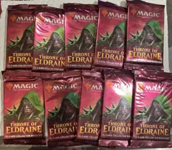 10 Lot Magic The Gathering MTG THRONE OF ELDRAINE Collector Edition Booster PACK - Image 1