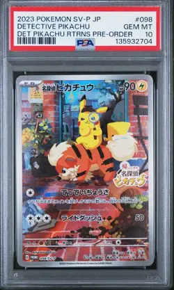 2023 DETECTIVE PIKACHU 098/SV-P RETURNS PRE-ORDER POKEMON JAPANESE PSA 10 - Image 1