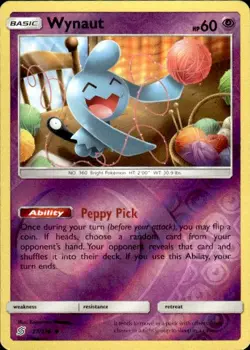 Pokemon Reverse Holo Wynaut SM - Unified Minds 77/236 LP - Image 1