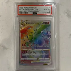 PSA 10 Charizard VSTAR 174/172 Brilliant Stars Rainbow Pokemon Graded Gem Mint - Image 1