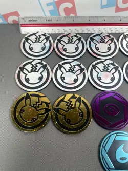 Pokemon Set 25th Anniversary Celebrations Pikachu SILVER & Gold HOLO Coins Lot - Image 2