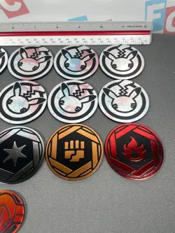 Pokemon Set 25th Anniversary Celebrations Pikachu SILVER & Gold HOLO Coins Lot - Image 4