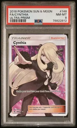 2018 Pokemon Sun & Moon FA / CYNTHIA 148/156 Ultra Prism NM-MT PSA 8 - Image 1