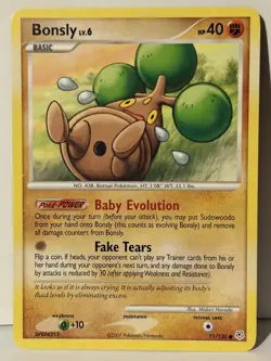Bonsly 71/130 Diamond and Pearl NM Pokemon Fast Shipping - Image 1