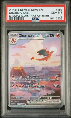 2023 POKEMON MEW EN-151 SPECIAL ILLUSTRATION RARE #199 CHARIZARD EX PSA 10 - Image 1